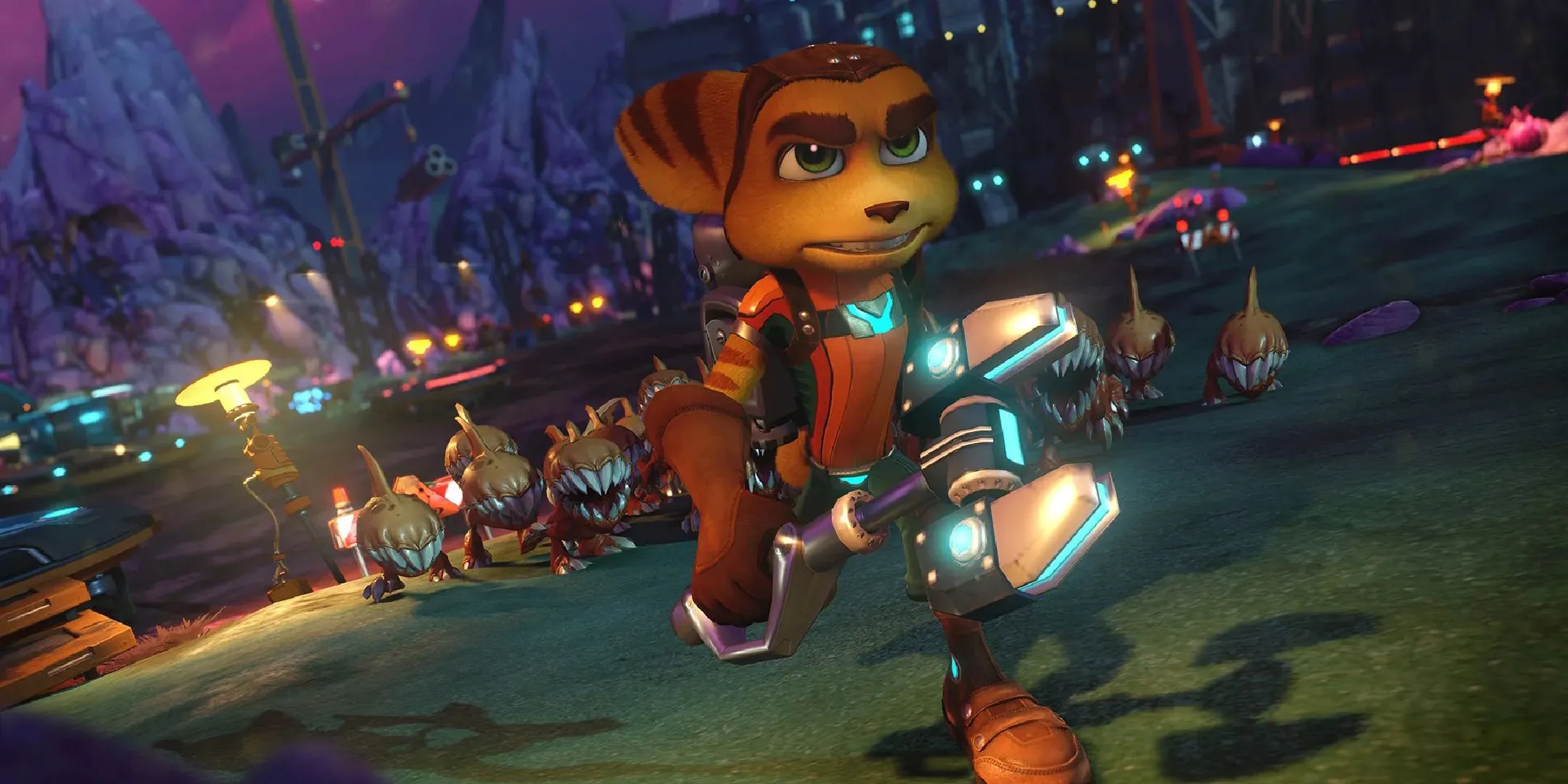 Ratchet đang chạy trốn người ngoài hành tinh trong phiên bản reboot Ratchet &amp; Clank, series nổi tiếng với nhiều tên gọi khác nhau