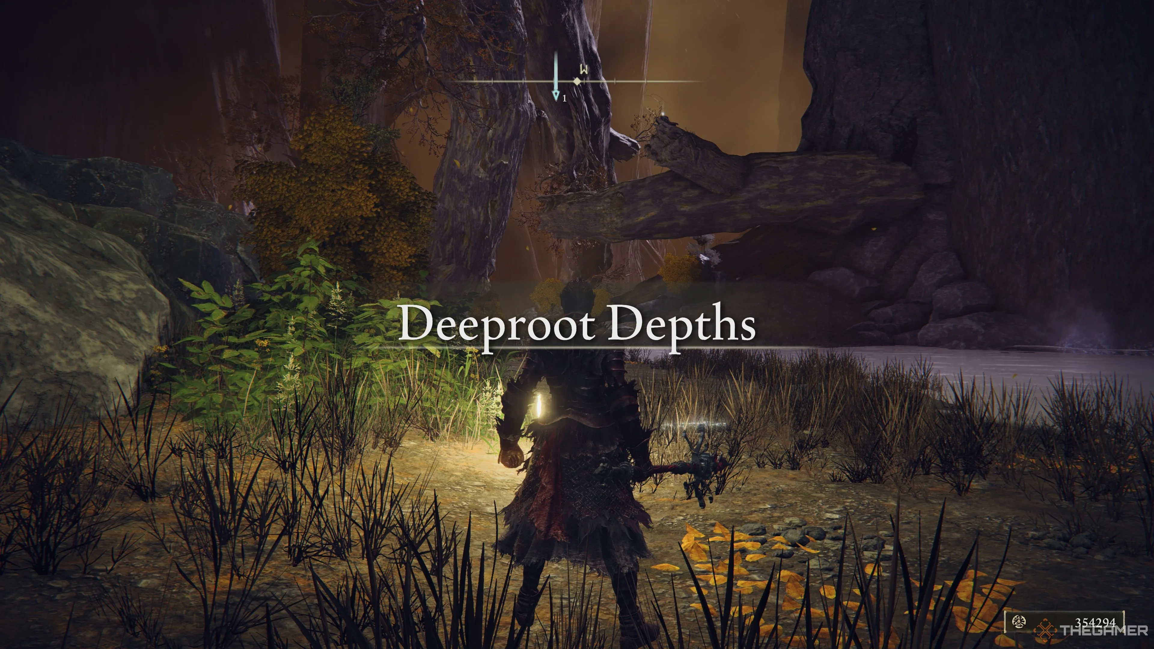 Tarnished đứng ở Deeproot Depths trong Elden Ring.