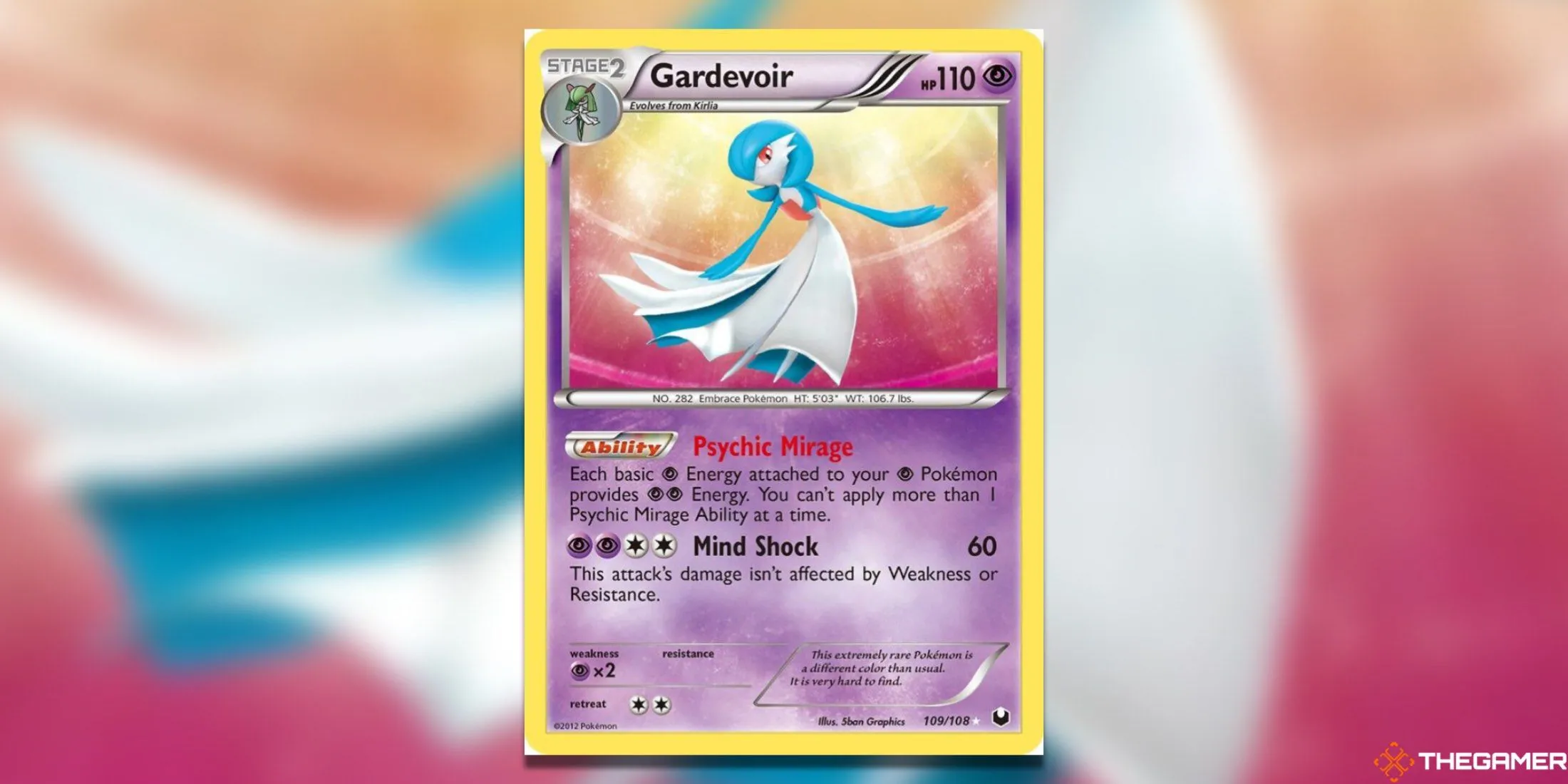 Thẻ bài Gardevoir từ bộ Dark Explorers trong Pokemon TCG, minh họa Gardevoir Shiny với vẻ ngoài không quá nổi bật nhưng là một Secret Rare giá trị