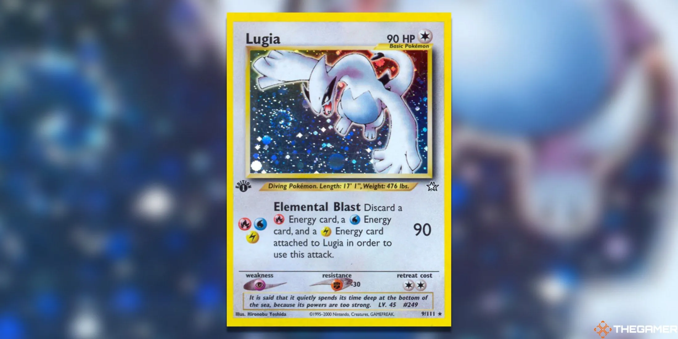 Thẻ bài Lugia Holo Rare từ bộ Neo Genesis của Pokemon TCG, một biểu tượng của kỷ nguyên Johto và có giá trị cực lớn.