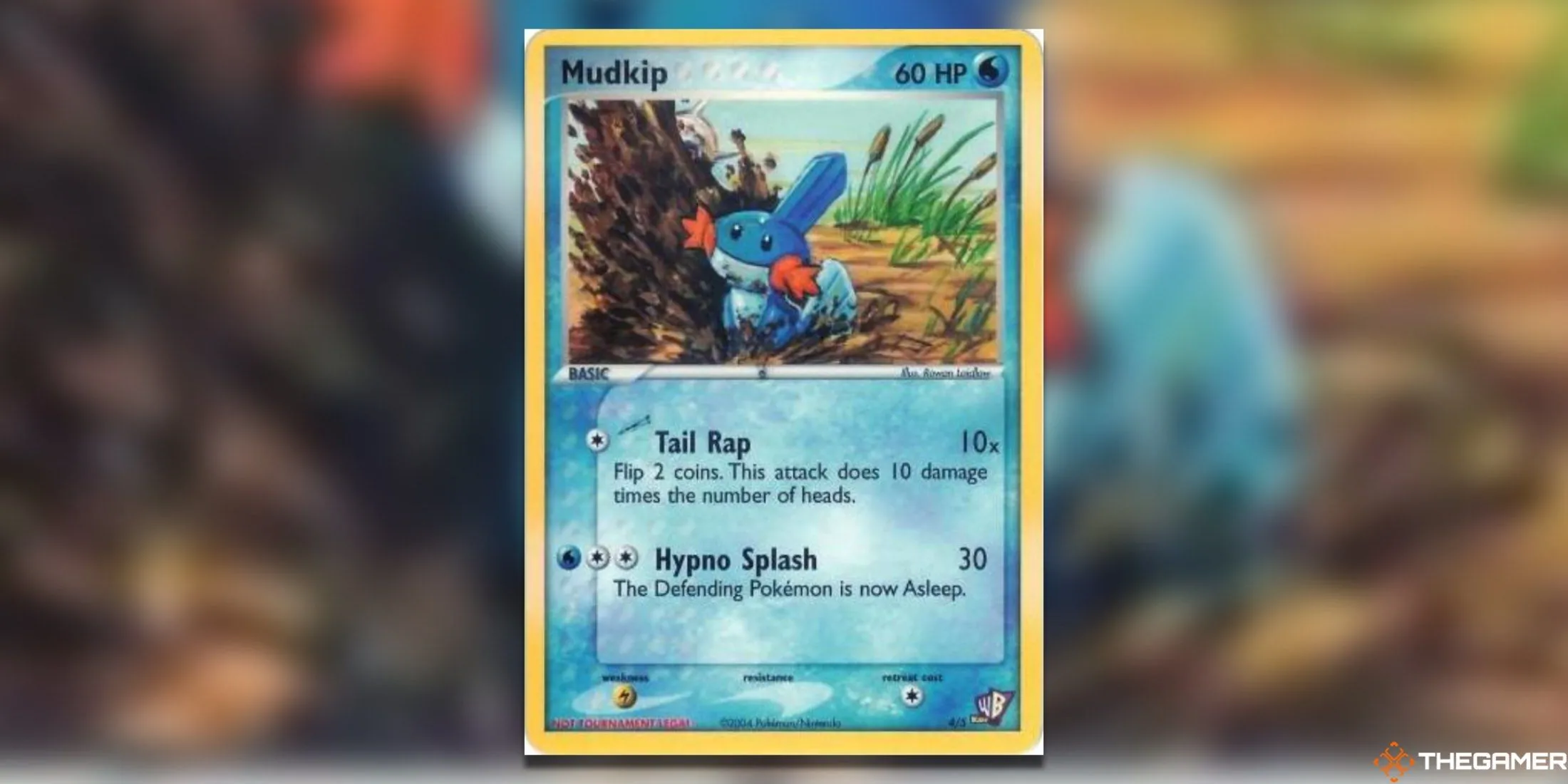 Thẻ bài Mudkip Kids WB Promos trong Pokemon TCG, với hình ảnh Mudkip quen thuộc, thể hiện giá trị tiềm ẩn của những thẻ promo