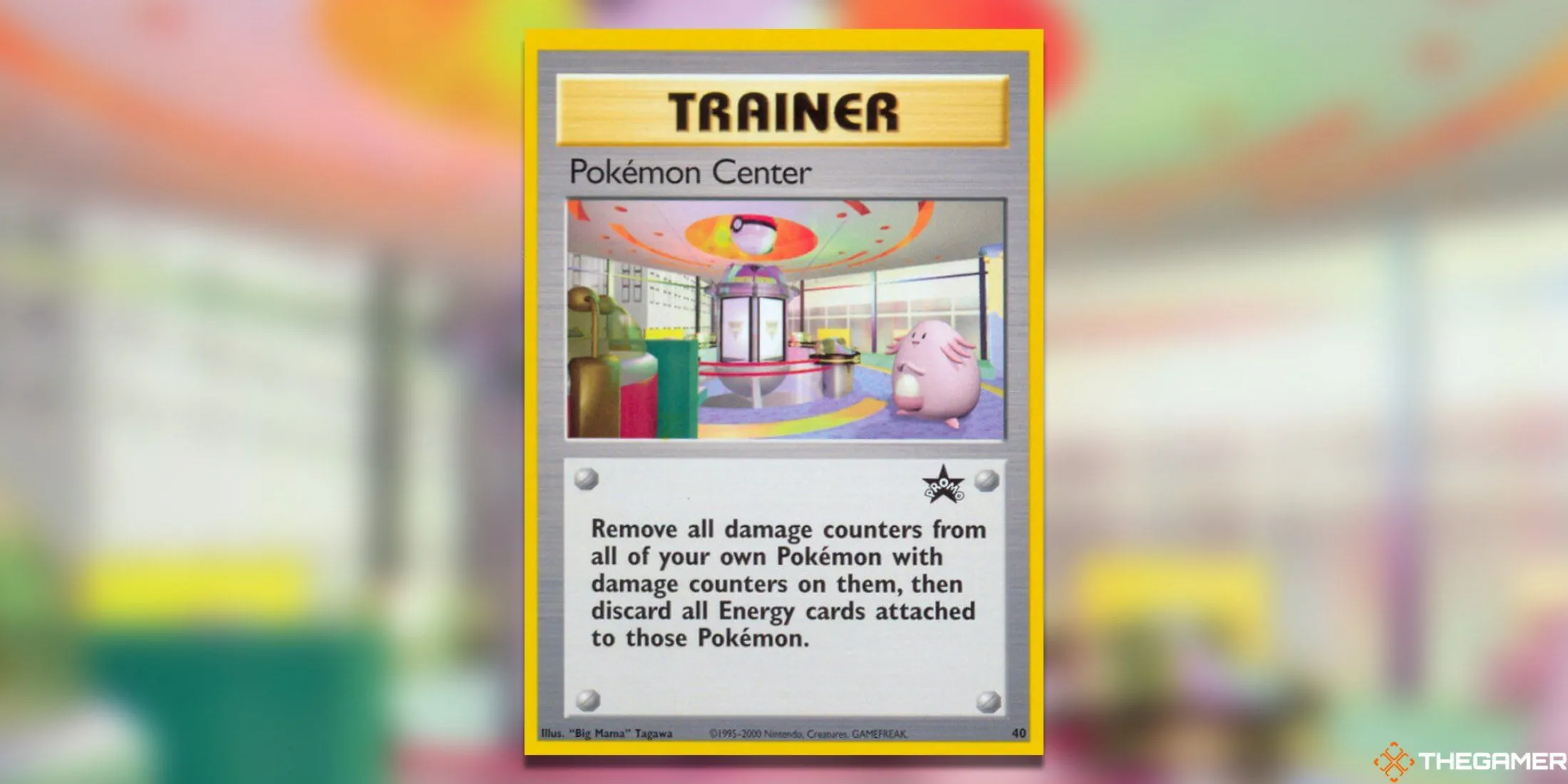 Thẻ bài Pokemon Center WoTC Promos, một trong những thẻ promo giá trị nhất của Pokemon TCG dù vẻ ngoài đơn giản, đại diện cho lịch sử khai trương Pokemon Center New York