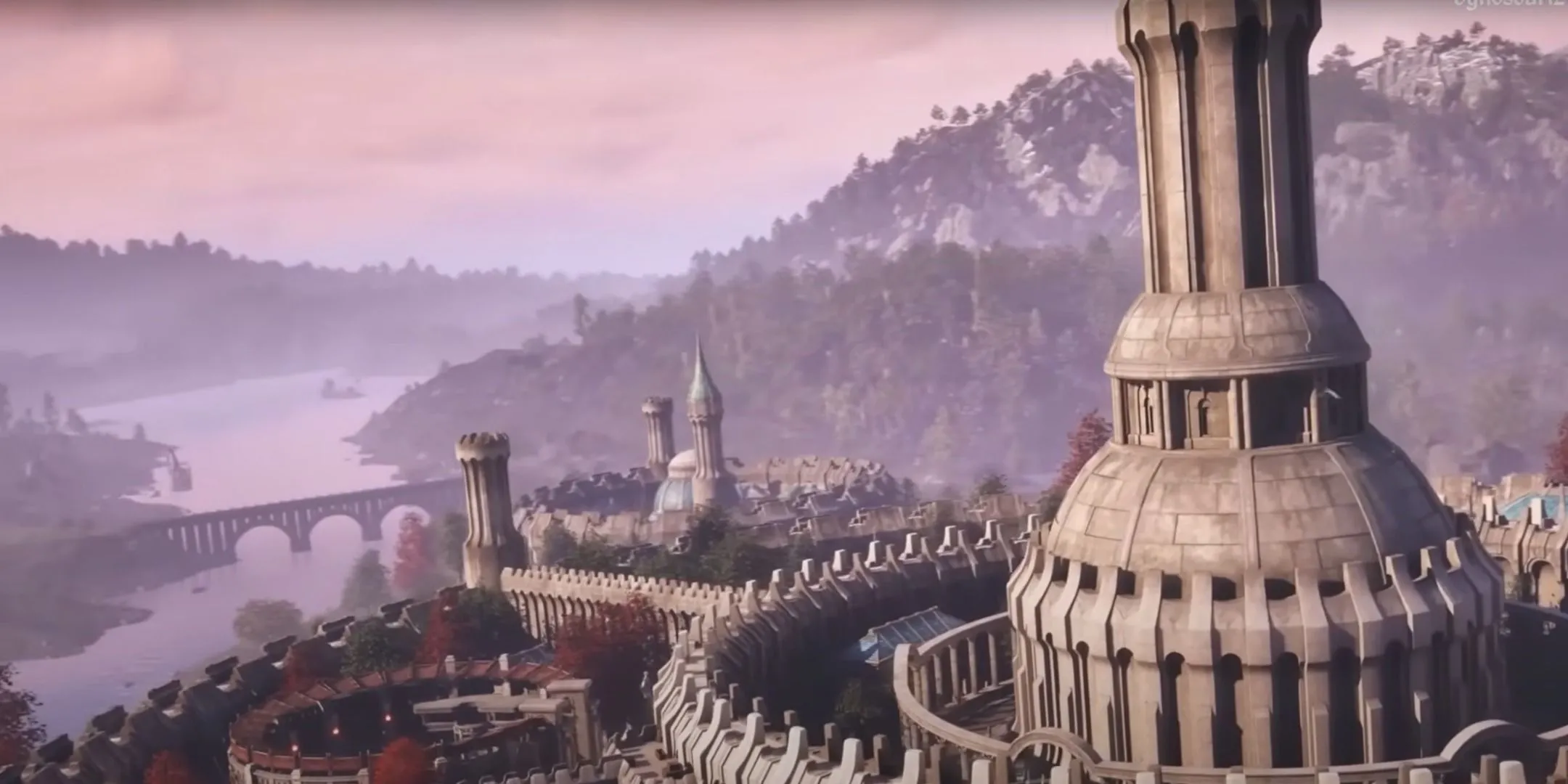 Toàn cảnh Imperial City trong The Elder Scrolls IV: Oblivion, trung tâm của Đế chế Tamriel.