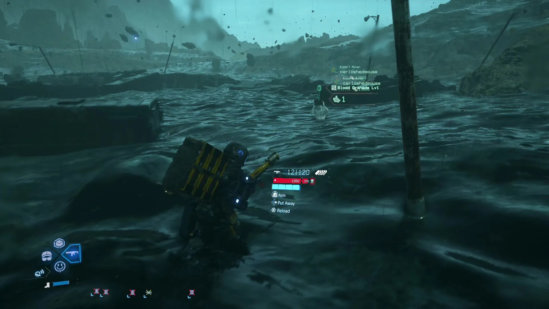 Vị trí tìm Blood Grenade và trang bị hỗ trợ từ người chơi khác trong Death Stranding