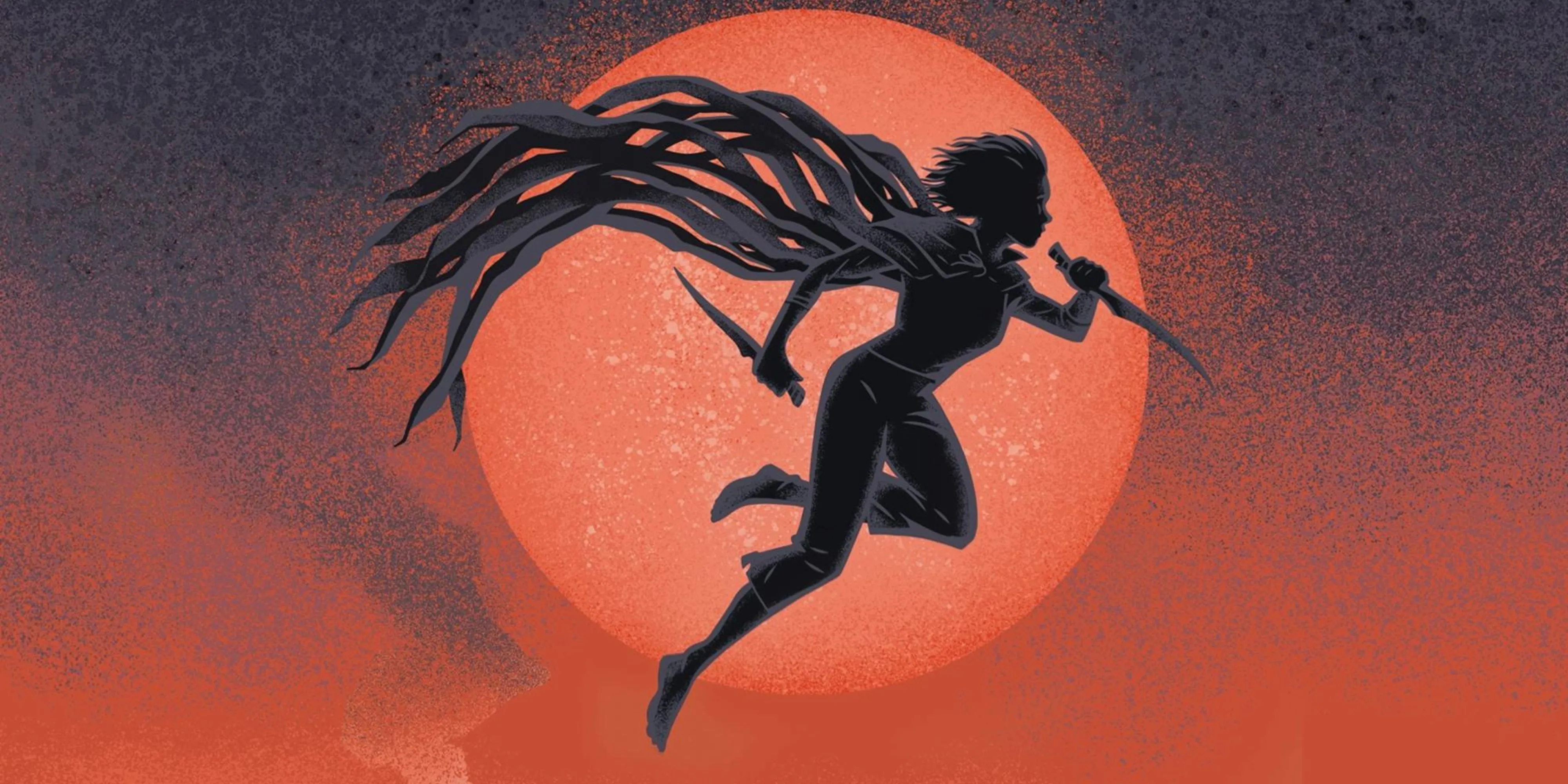 Vin từ Mistborn bay lượn trước mặt trời đỏ rực, minh họa hệ thống Allomancy và Feruchemy