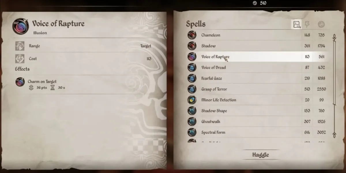 Voice of Rapture, một phép thuật hệ Illusion trong Oblivion Remastered, có khả năng xoa dịu NPC.