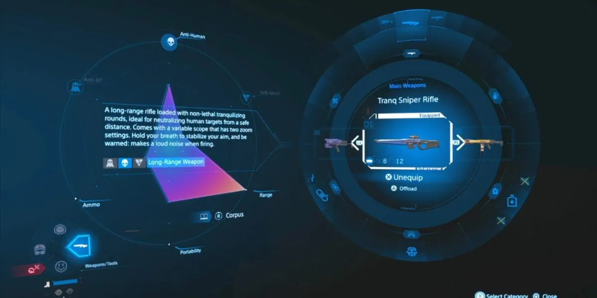 Vũ khí bắn tỉa tầm xa Tranq Sniper Rifle trong Death Stranding 2: On the Beach