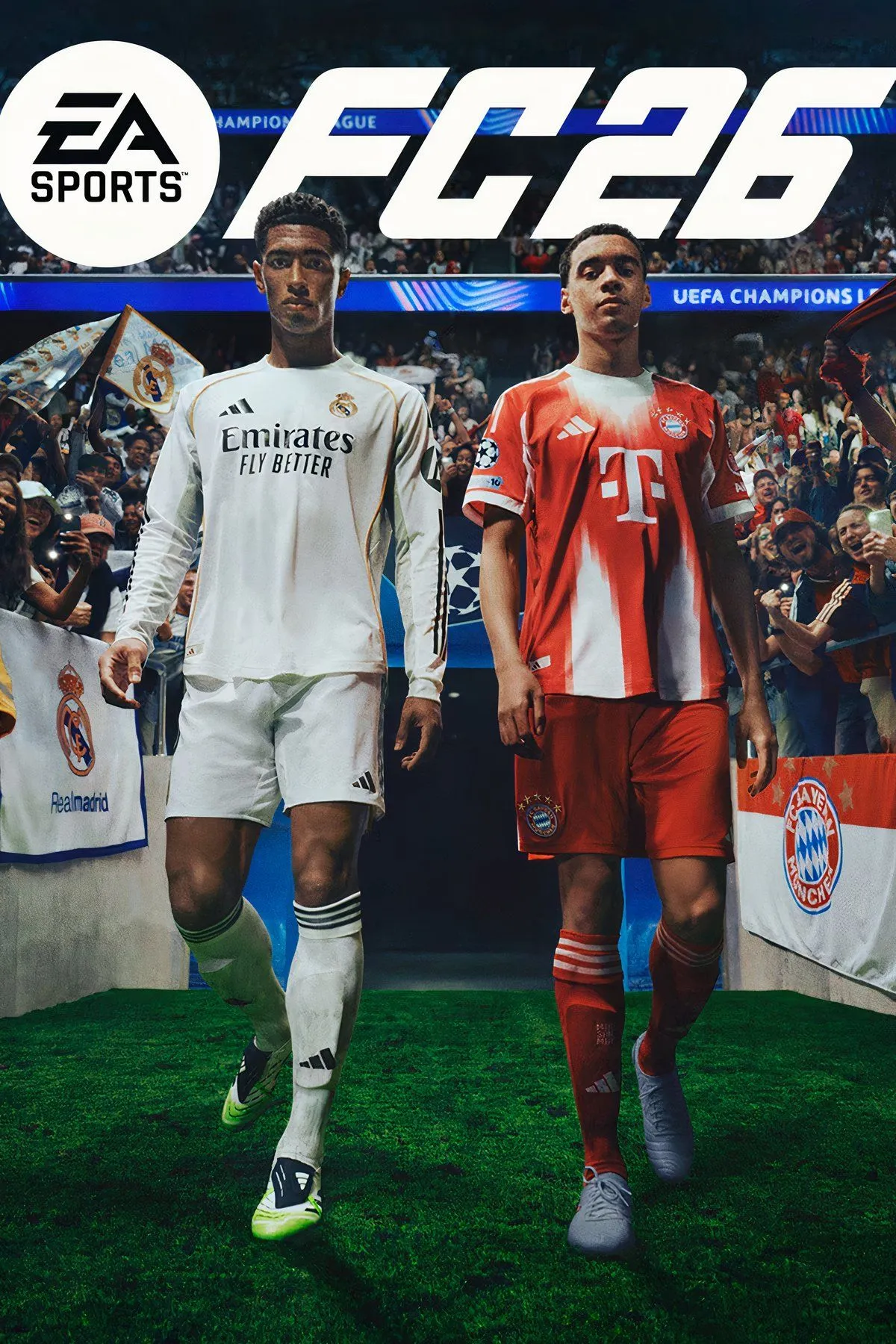Artwork chính thức của EA Sports FC26, thể hiện phong cách đồ họa và tinh thần thể thao điện tử, thu hút game thủ toàn cầu.