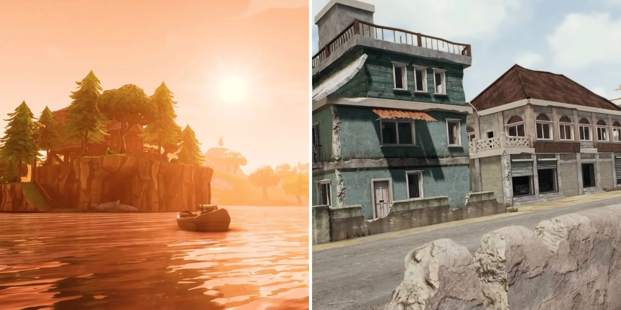 Bản đồ Fortnite rực rỡ với các khu vực đa dạng như bãi biển, lâu đài và khu rừng, thể hiện sự thay đổi và tiến hóa liên tục