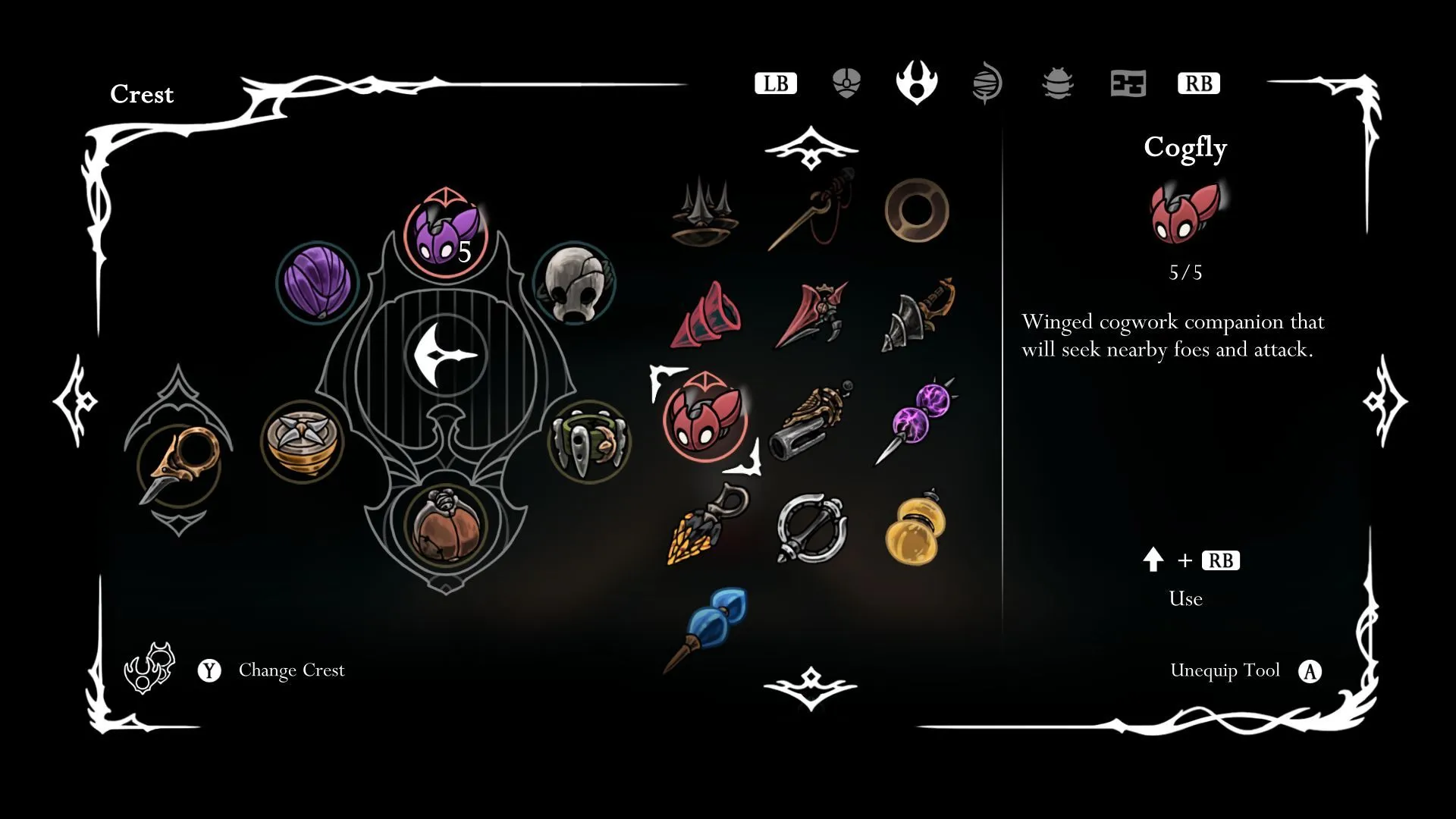 Công cụ Cogflies hỗ trợ Hornet chiến đấu với kẻ địch bay trên không trong Hollow Knight Silksong