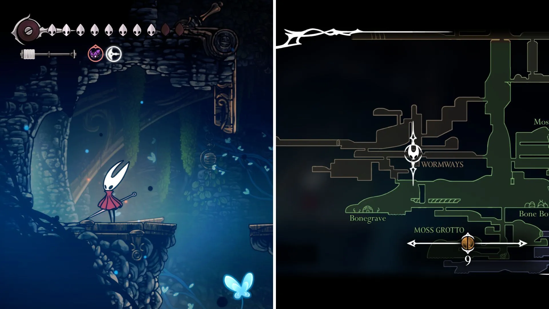 Cửa khóa tại Đường Hầm Giun trong Hollow Knight Silksong, mở bằng Khóa Đơn Giản