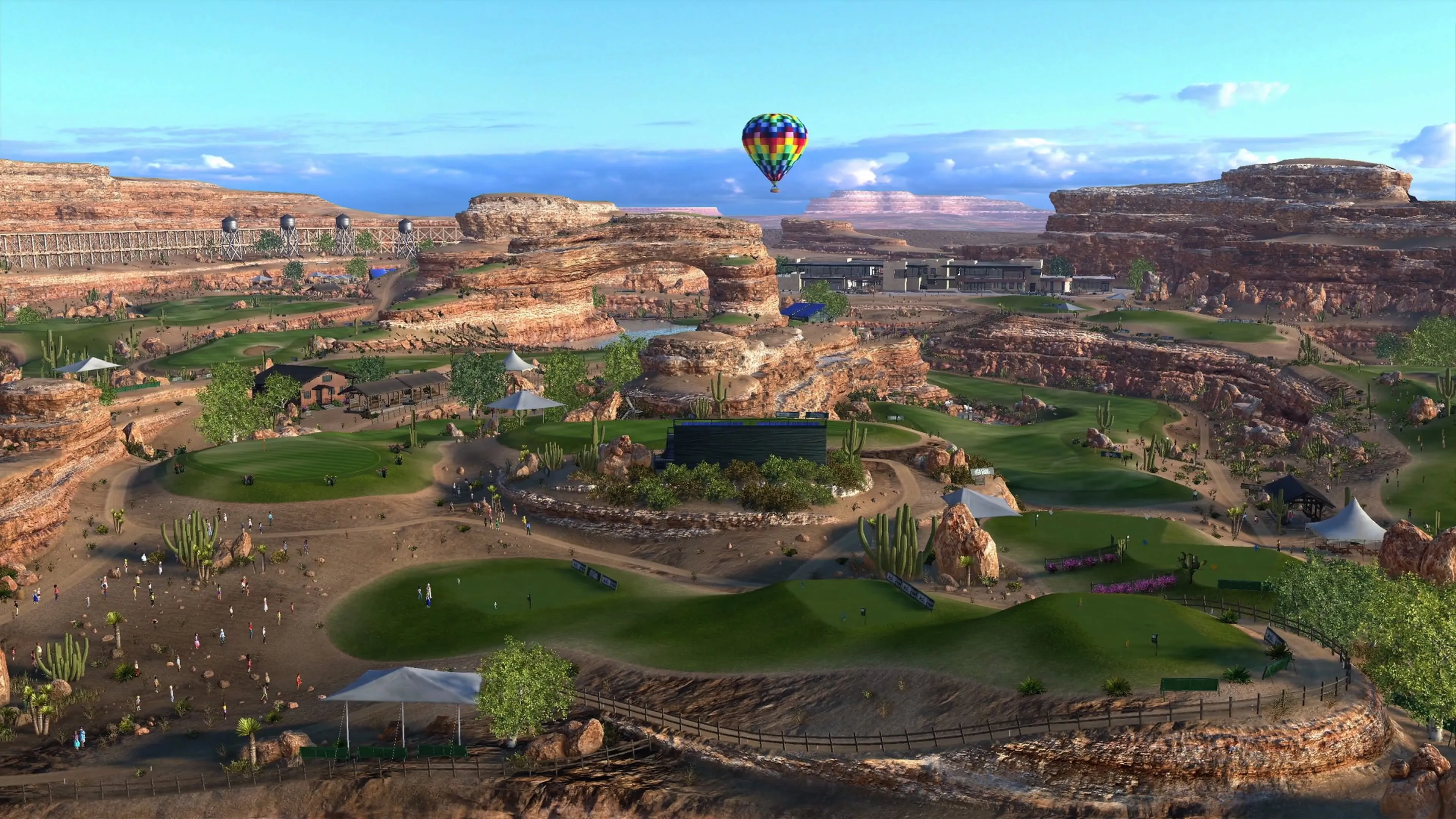 Giao diện trong game Everybody's Golf 2017 với hiệu ứng bóng lăn