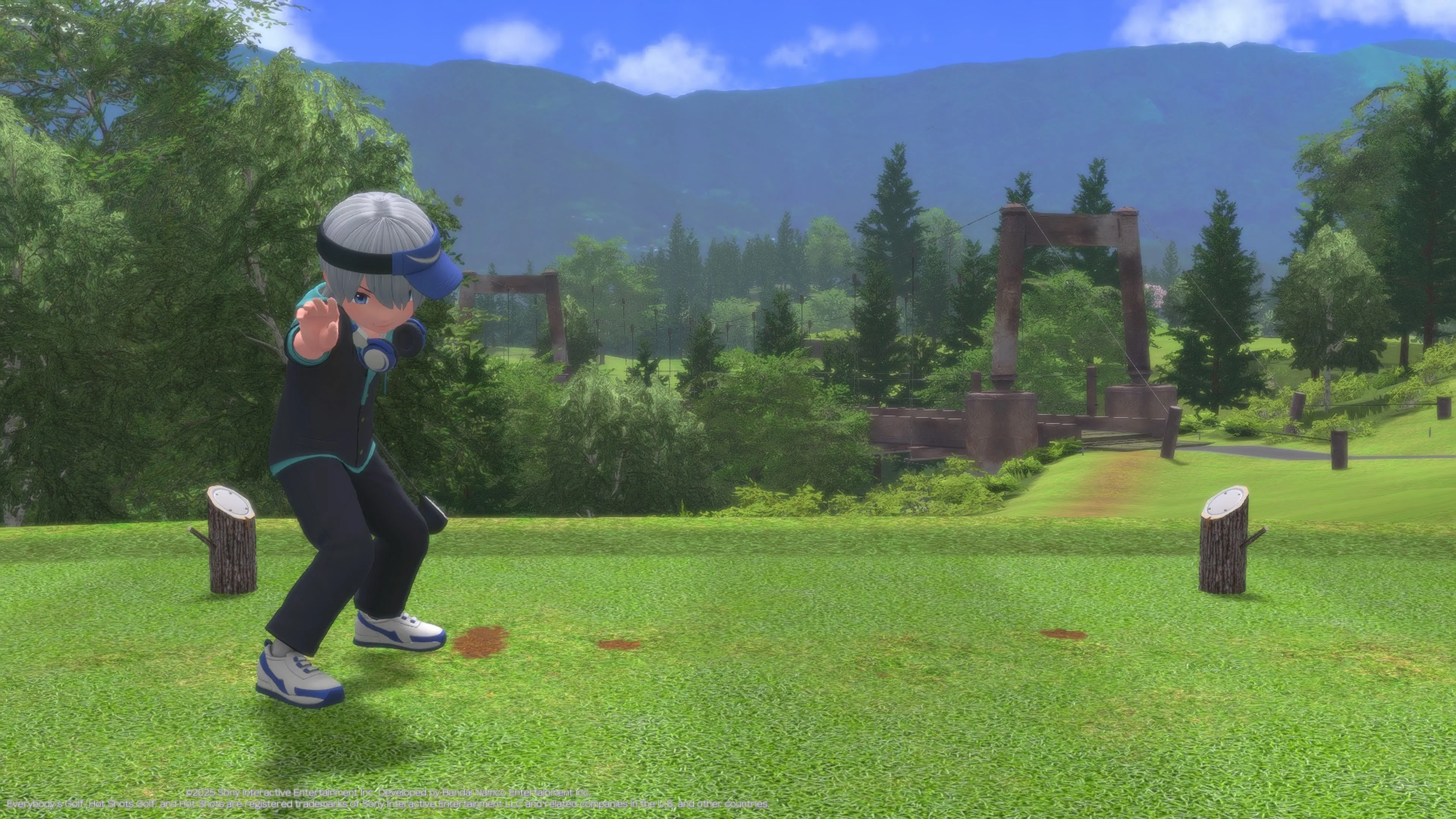 Hai nhân vật trong Everybody's Golf Hot Shots trò chuyện trên sân