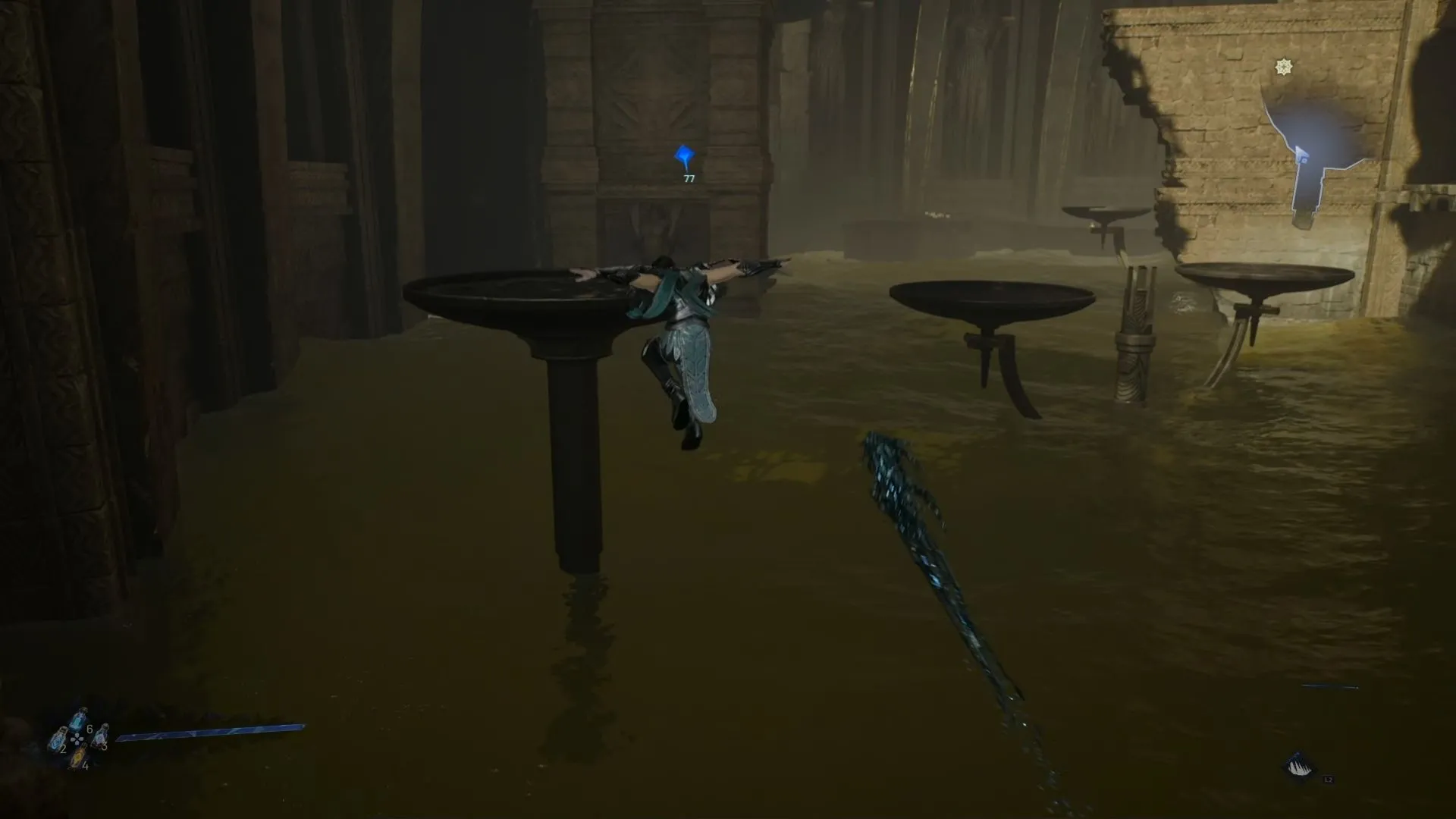 Kaser trên một màn platforming trong Lost Soul Aside, phần chơi bị đánh giá là nhàm chán