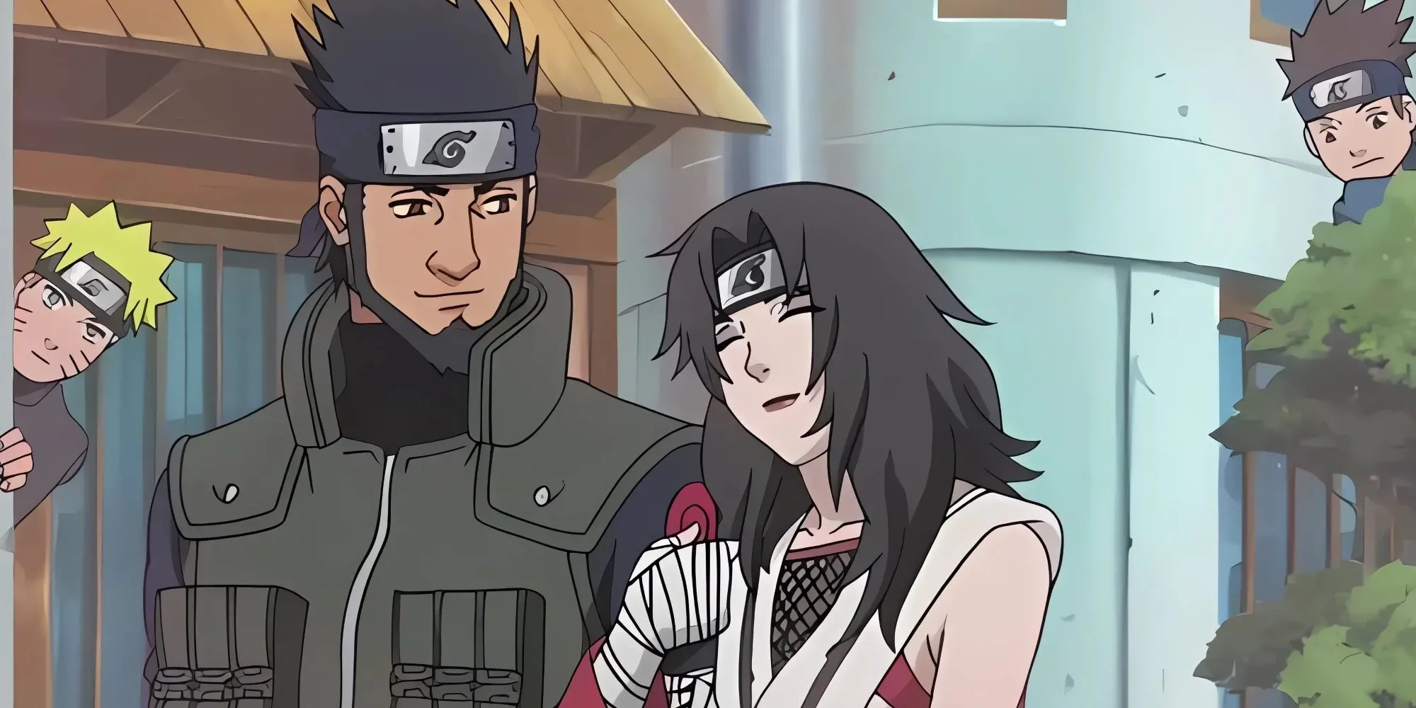 Kurenai Yuhi đứng trước Itachi và Kisame