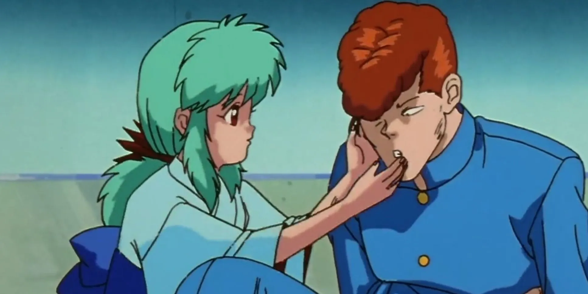 Kuwabara và Yukina trong một khoảnh khắc ấm áp của Yu Yu Hakusho