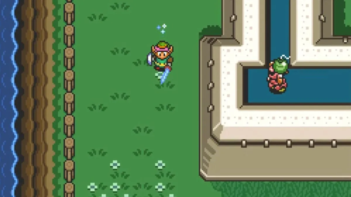Link sử dụng đòn tấn công xoay trong The Legend Of Zelda: A Link To The Past