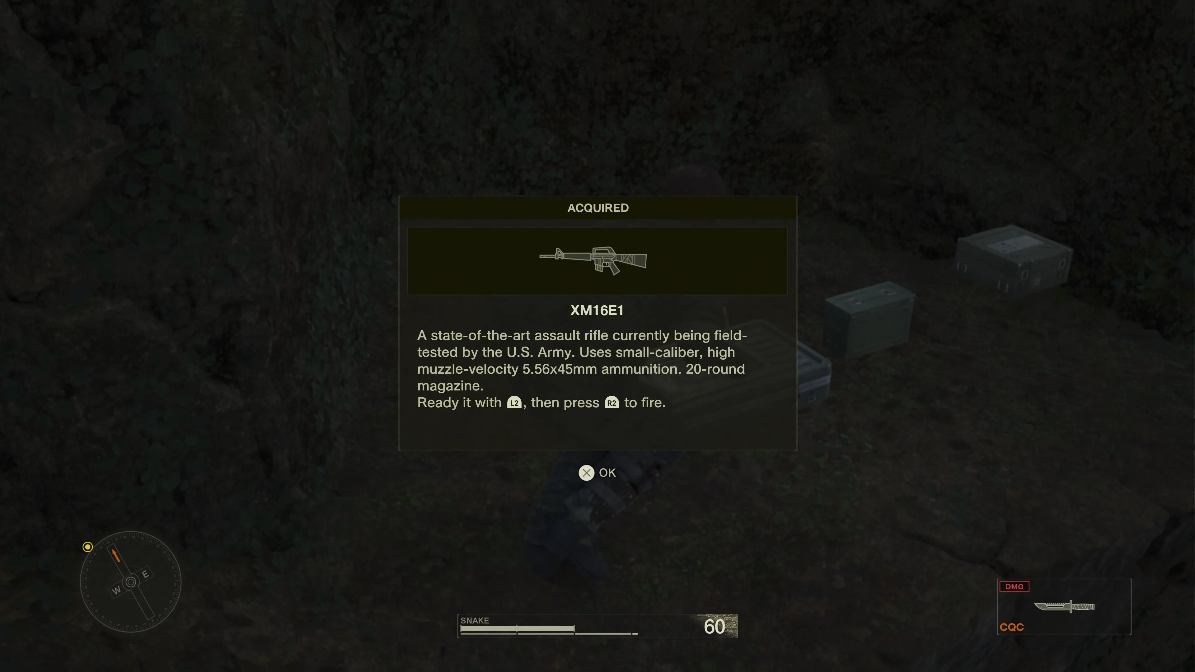 Naked Snake đang ngắm bắn mục tiêu bằng khẩu AK-47, minh họa sự chú trọng chi tiết vũ khí trong Metal Gear Solid Delta.