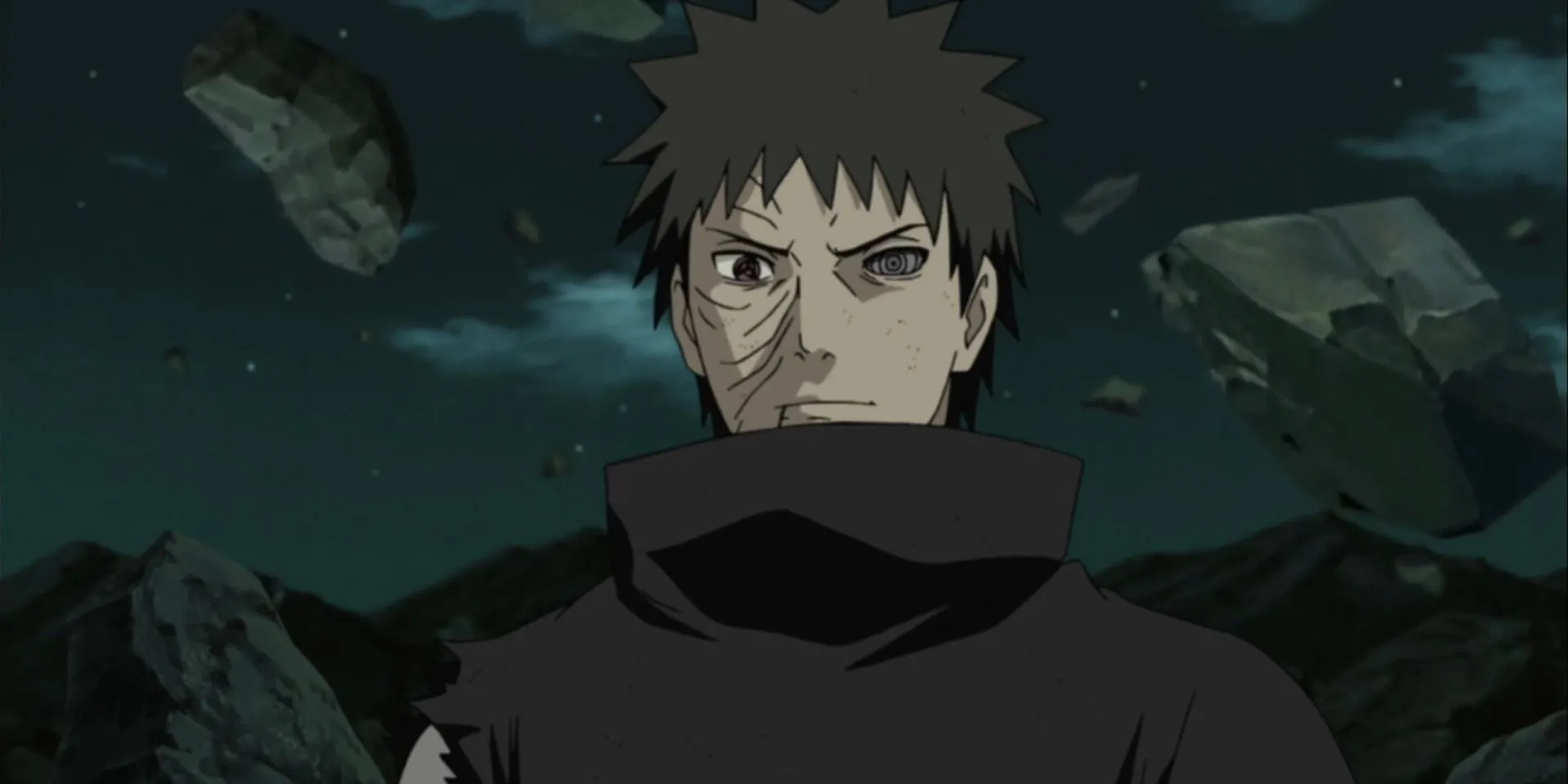 Obito Uchiha với Sharingan và Rinnegan