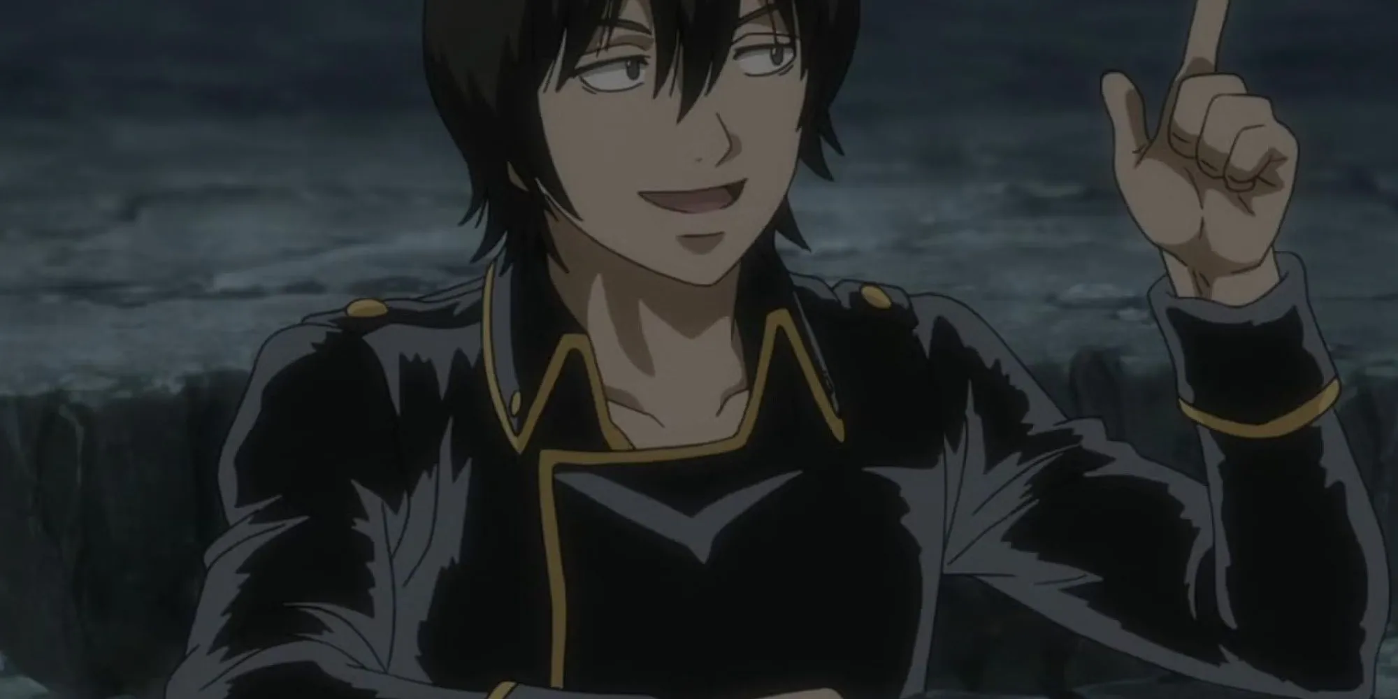 Sagaru Yamazaki trong trang phục Shinsengumi, nét mặt có vẻ cam chịu khi thực hiện nhiệm vụ điều tra 'anpan', thể hiện sự mâu thuẫn giữa tài năng và vai trò hài hước.