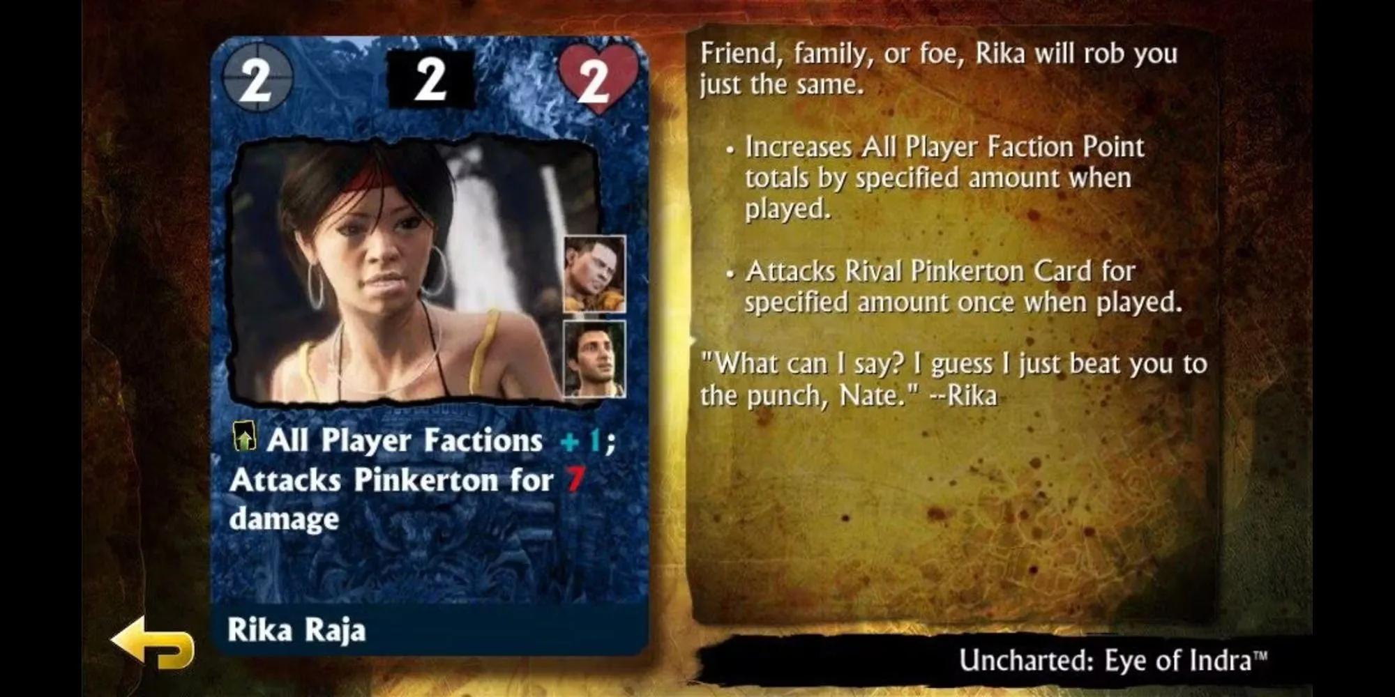 Uncharted Fight for Fortune, ảnh chụp màn hình game thẻ bài trên PS Vita